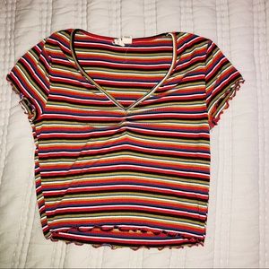 COLORFUL WHITE CROP TOP